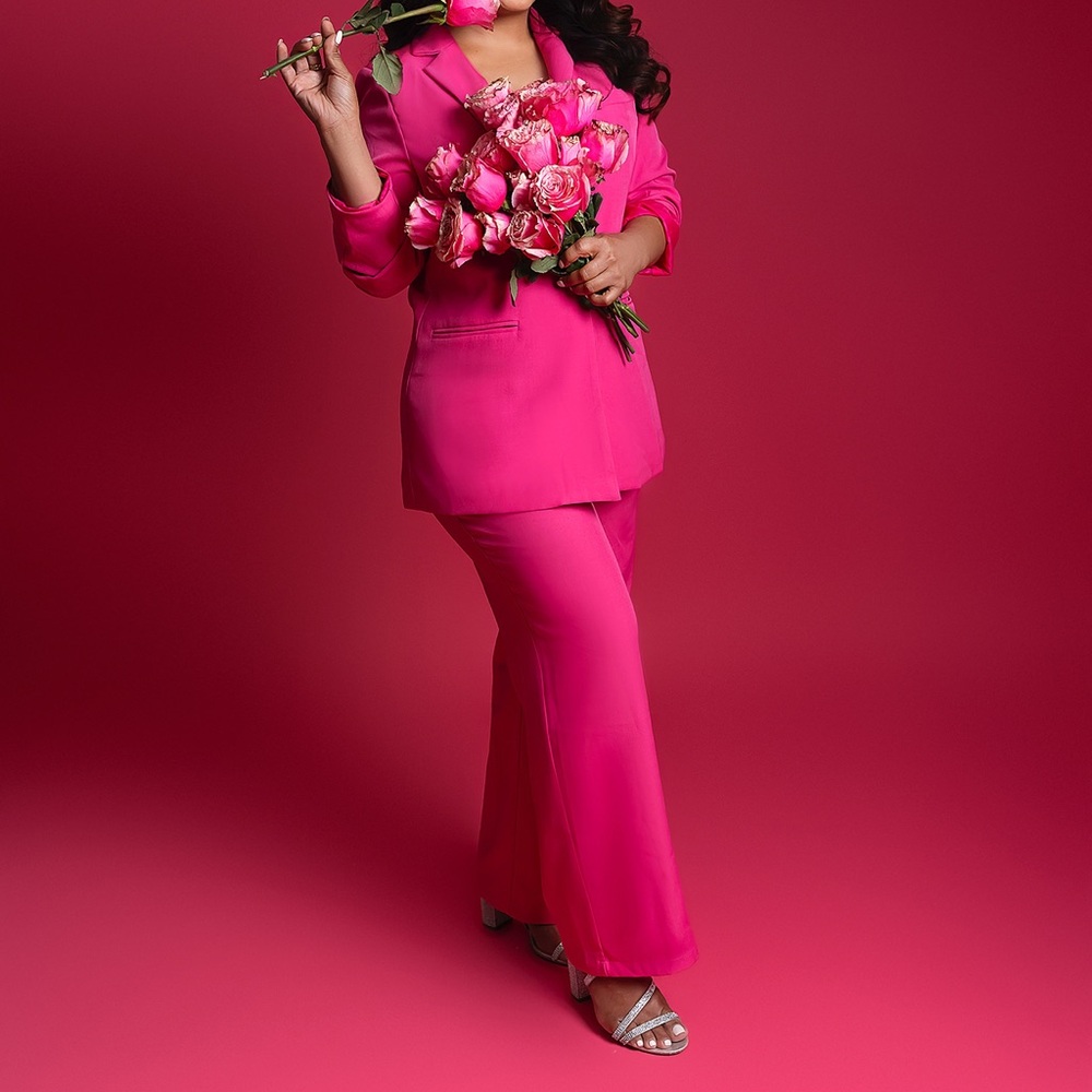 Elegant Pink Women's Pantsuit